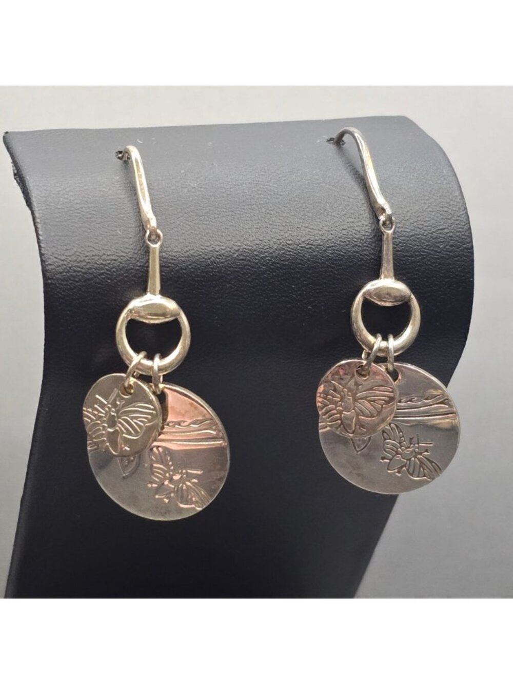 Gucci Metal Horsebit Bee Drop Earrings 2" Fashion Runway Collection - Picture 2 of 9